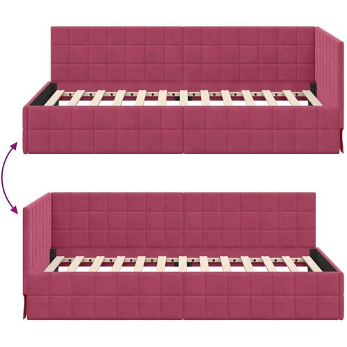 VidaXL Kutni okvir kreveta boja crnog vina 100 x 200 cm Bar&amp;scaron;un Slike