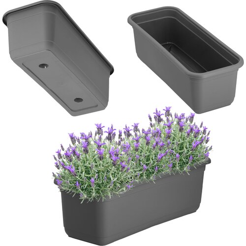 KADAX Balkonski lonec 40 cm Cvetlični lonec Balkonsko stojalo za rože Antracit, (5000352722) Cene
