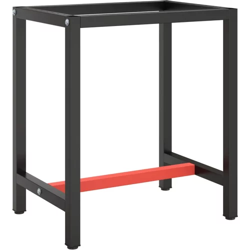  za radni stol mat crni i mat crveni 70x50x79 cm metalni