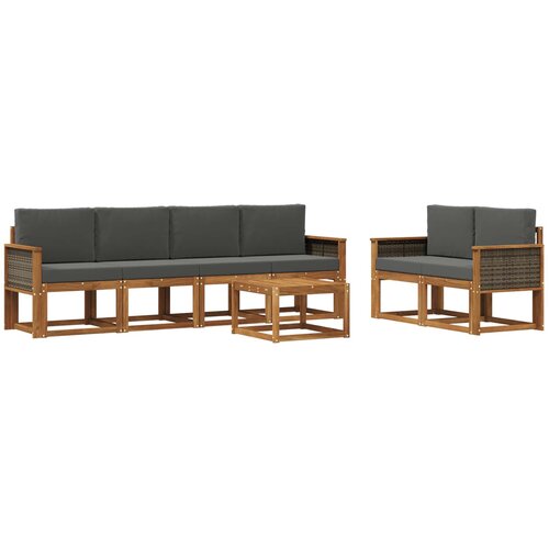 vidaXL Zunanja garnitura za sedenje 6 pcs Naravna in antracitna, (5000281832) Cene