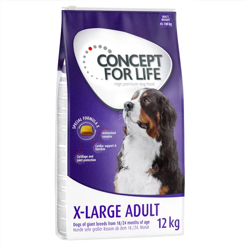 Concept for Life 2 kg gratis! suha hrana za pse 12 kg - X-Large Adult