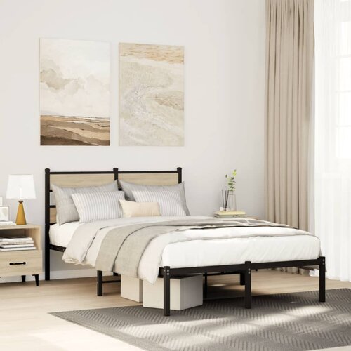 VidaXL Metalni okvir kreveta bez madraca boja hrasta sonome 120x200 cm Slike