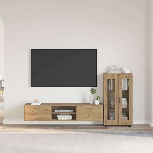  Set TV komoda s ladicama Umjetnički hrast Konstruirano drvo Cene