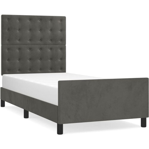 Maison Chic Posteljni okvir - Enojna postelja - Postelja za odrasle brez vzmetnice temno siv 90x200 cm žamet-J7958, (21761638) Slike