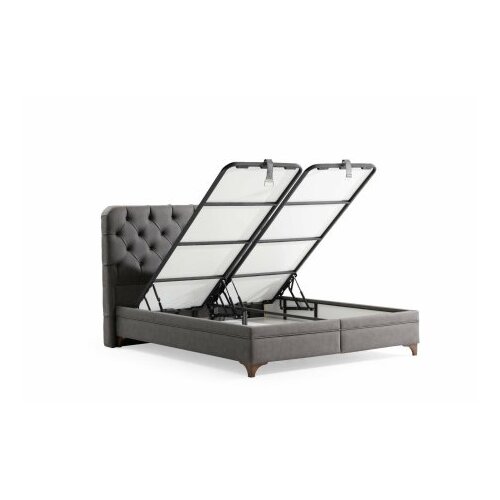 Hanah home Podloga za krevet s uzglavljem Samira, 144x122x200 cm, Siva Slike
