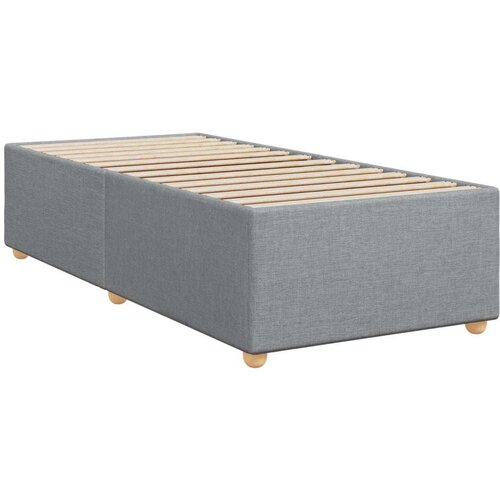 VidaXL Okvir kreveta s oprugama i madrac svjetlosivi 90x200cm tkanina Slike