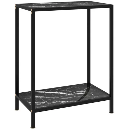  Konzolna mizica črna 60x35x75 cm kaljeno steklo