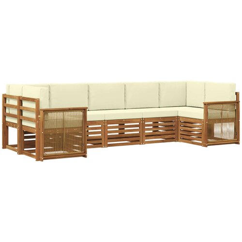 vidaXL Kotna sedežna garnitura z blazino 6 pcs Naravna in smetana, (5000283648) Cene