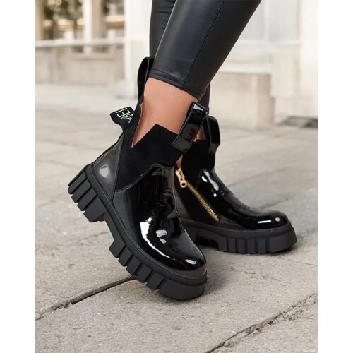 Resti Black women's patent leather insulated Eratra boots Cene