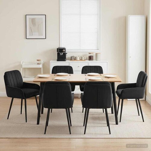  Trpezarijske stolice 6 pcs Bar&scaron;un Crna 59 x 59,5 x 90 cm Cijene