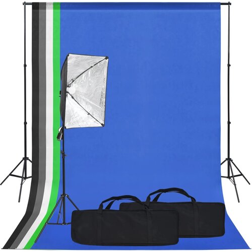 vidaXL Komplet za foto studio s softbox lučjo in ozadjem Cene