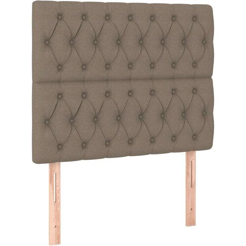 VidaXL Krevet s oprugama i madracem smeđesivi 100 x 200 cm od tkanine Slike