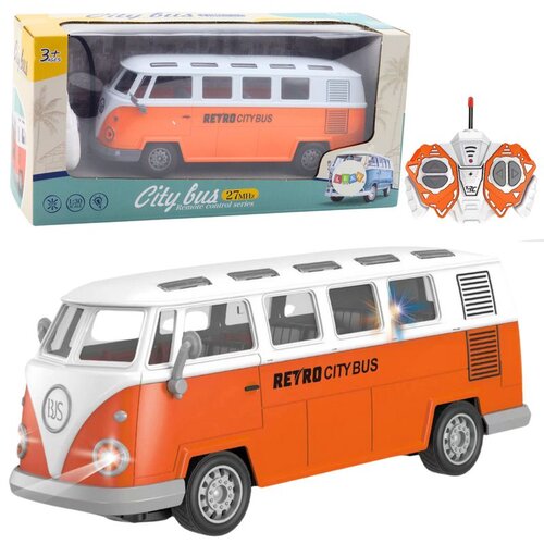 Rc Avto na daljinsko upravljanje Retro City z svetlobnimi učinki 1:30 - oranžna Slike