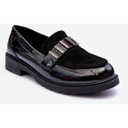 Kesi Shiny loafers with black SBarski HY317 decoration Slike