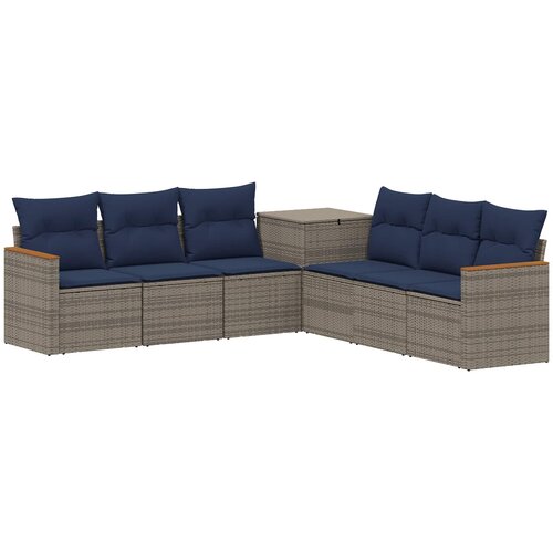  Set sofe 7 kom. Siva i tamnoplava 123 x 62 x 69 cm Slike