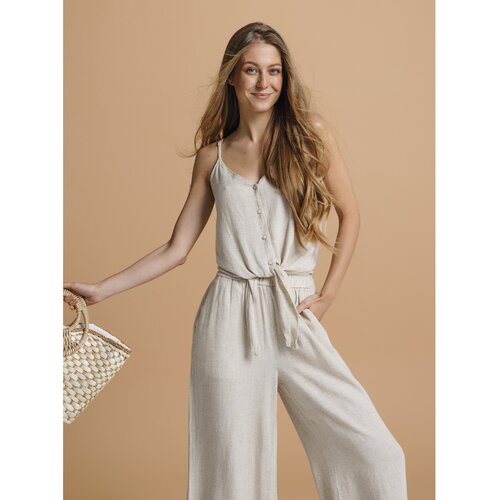 Pieces Cream Top with Buttons Toni - Women Slike