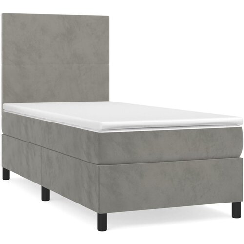 Box spring krevet s madracem svjetlosivi 100x200 cm bar&amp;scaron;unasti Slike