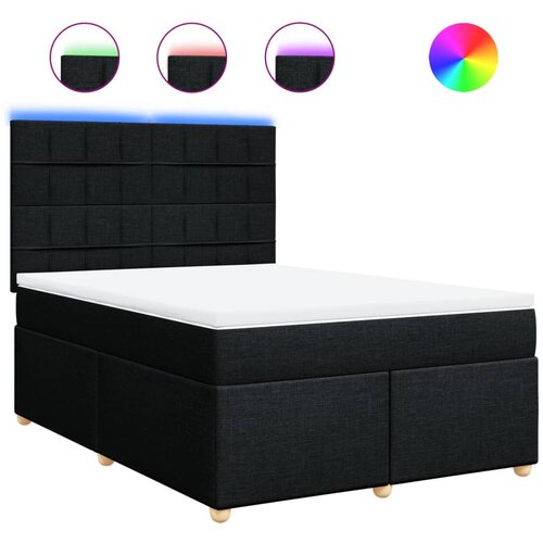 vidaXL Krevet s oprugama i madracem crni 140 x 190 cm od tkanine Cijene