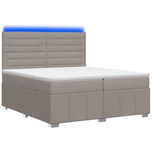  LED okvir za krevet s madracem Sivosmeđa 200 x 200 cm Tkanina - Sivosmeđa 200 x 200 cm Dizajn linija Slike