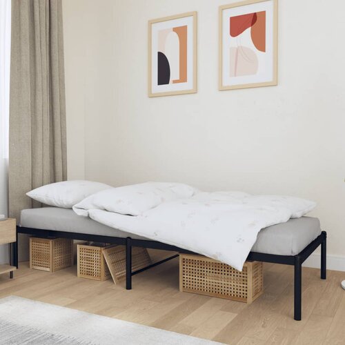 VidaXL Kovinski posteljni okvir črn 75x190 cm Slike