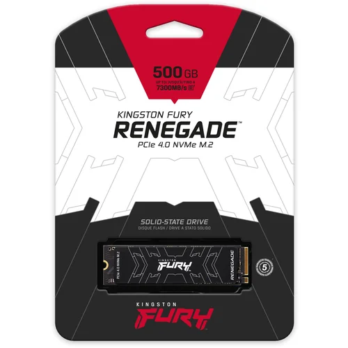 Kingston SSD 500GB NVMe M.2Fury Renegade, PCIe 4.0R/W : 7300/3900MB/s