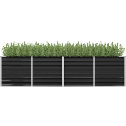  Visoka greda antracitna 320x80x77 cm pocinkano jeklo Cene