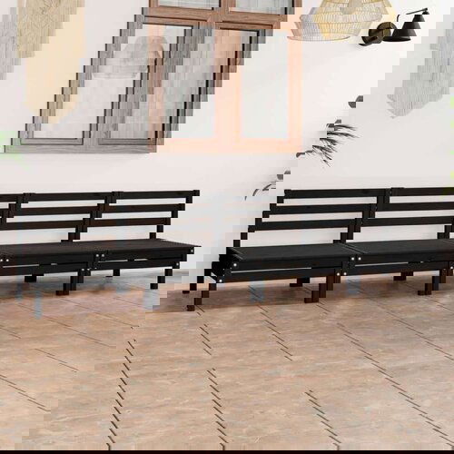  4-dijelna vrtna garnitura od masivne borovine crna Cijene