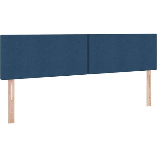  Krevet S LED lampica s uzglavljem Plava 160 x 200 cm tkanina Slike