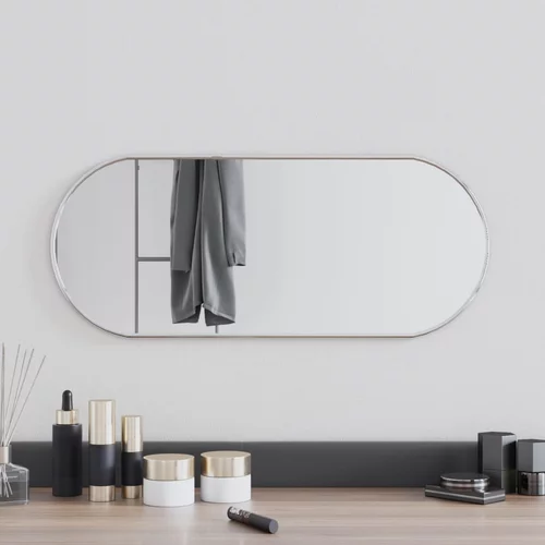  Zidno ogledalo srebrno 60x25 cm ovalno