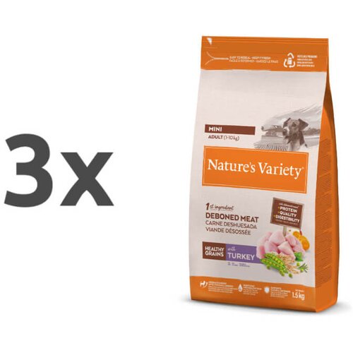 Nature’s Variety Nature's Variety Healthy Grains Dog Mini Adult, puran - 1,5 kg 3 x 1,5 kg Cene
