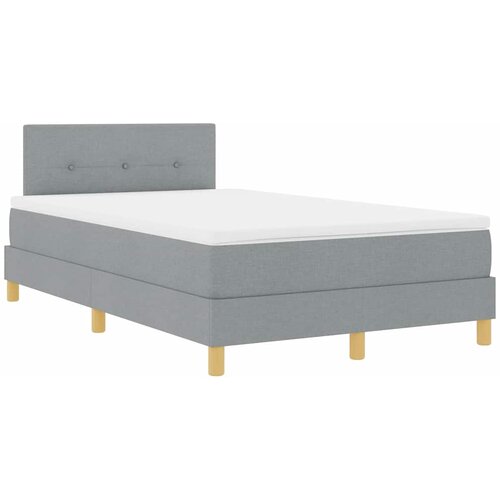  LED Box Spring Krevet Svijetlo siva 120 x 200 cm tkanina Slike