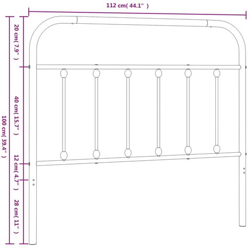  Metalno uzglavlje bijelo 107 cm Slike