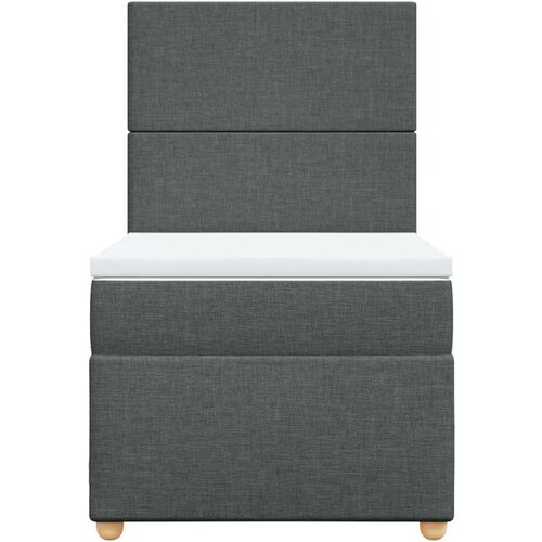 VidaXL Krevet s oprugama i madracem tamnosivi 100 x 200 cm od tkanine Slike