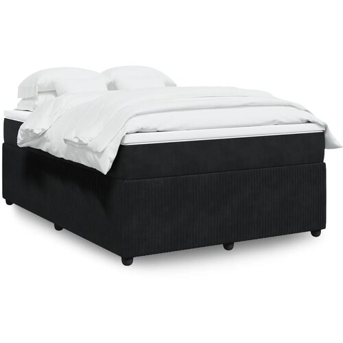 vidaXL Box spring postelja z vzmetnico črna 140x200 cm žamet Cene