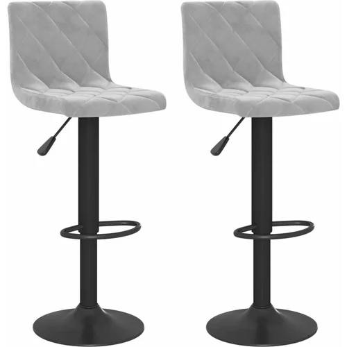  Barski stolčki 2 kosa svetlo siv žamet, (20817402)