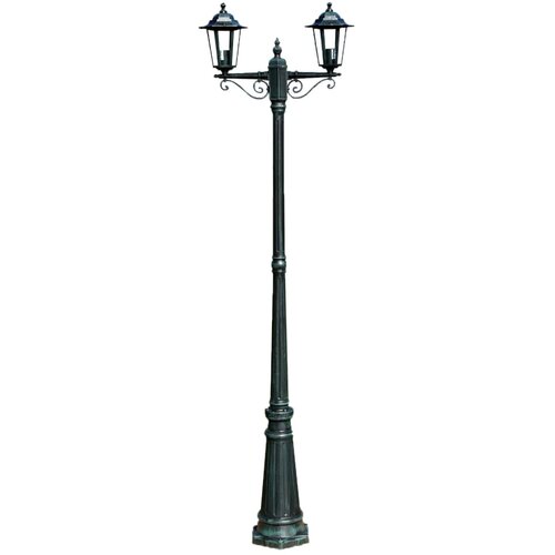 VidaXL Vrtna stupna svjetiljka 215 cm tamnozelena/crna aluminijska Slike