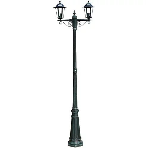 vidaXL Vrtna stupna svjetiljka 215 cm tamnozelena/crna aluminijska