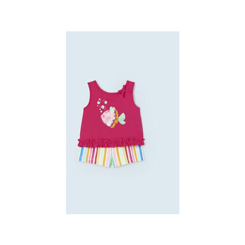 Mayoral Komplet top in kratke hlače iz blaga 1277 Pisana Regular Fit Slike