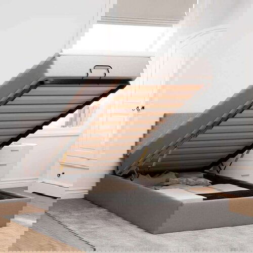 vidaXL Otomanski okvir kreveta s madraca smeđesivi 80x200cm od tkanine Cene