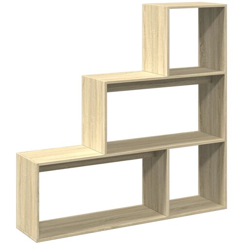 Pregrada regal za knjige 3 razina hrast 123x29x123 cm drveni Slike