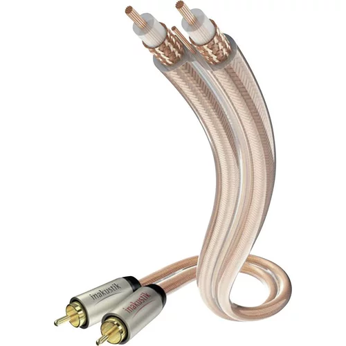 Inakustik 00304107 cinch avdio priključni kabel [2x moški cinch konektor - 2x moški cinch konektor] 0.75 m transparentna pozlačeni konektorji, (20432313)