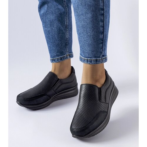 Gemre Black lace-up wedge sneakers Rhéaume Cene