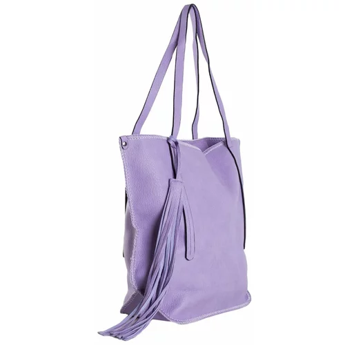 Fashionhunters Violet faux leather shedding bag