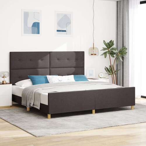  Postelja Temno Rjava 200x200 cm Tkanina, (22051091) Slike