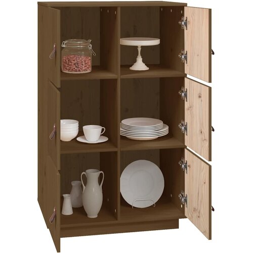  Visoka komoda boja meda 67 x 40 x 108,5 cm od masivne borovine Slike