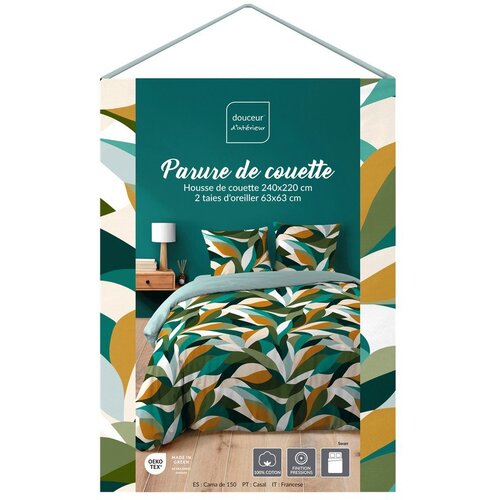 Douceur d int&amp;eacute;rieur 3-delna bombažna posteljnina za zakonsko posteljo/podalj&amp;scaron;ana 240x220 cm Swan &amp;ndash; Slike