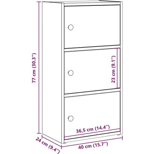 VidaXL Regal za knjige boja betona 40x24x77 cm konstruirano drvo Slike