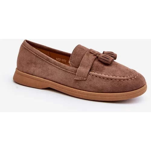 Kesi Women's suede loafers brown Dansitu