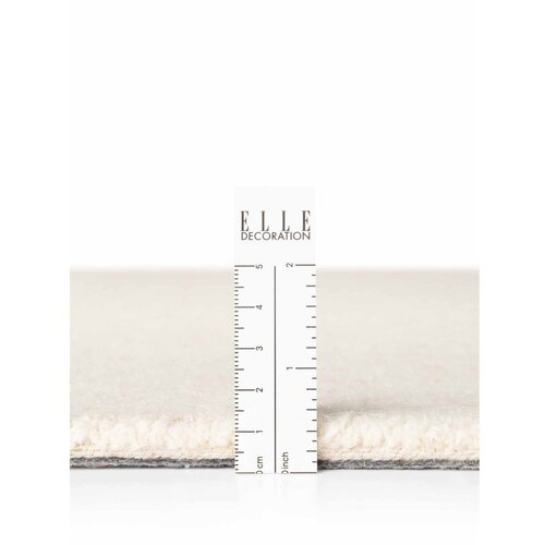 Elle Decoration Kremno bela ročno tkana volnena okrogla preproga &amp;oslash; 160 cm Puristic Knots &amp;ndash; Slike