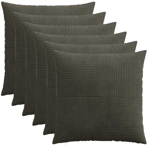  Presvlaka za jastuk 6 pcs ALMELO Antracit 55 x 55 cm Kord Cijene